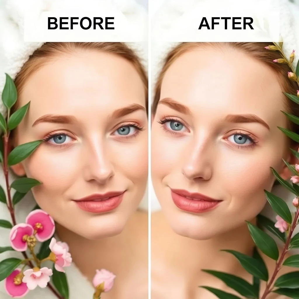 Before and after facial treatment